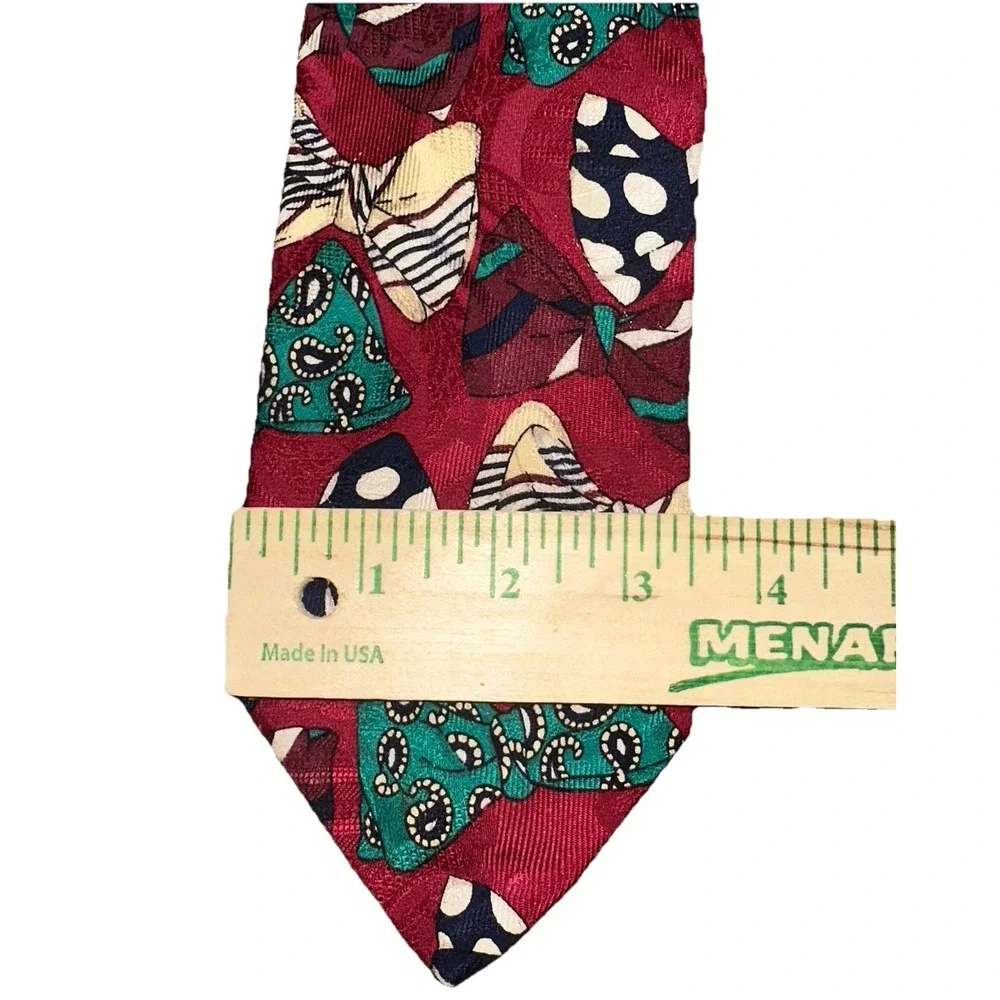 Robert Talbott Hand Sewn Halls Kansas City Silk Men's Holiday Bow Print Neck Tie